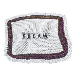 Handmade Crochet Dream Blanket Soft Multicolor Border Inspirational Throw Y2K